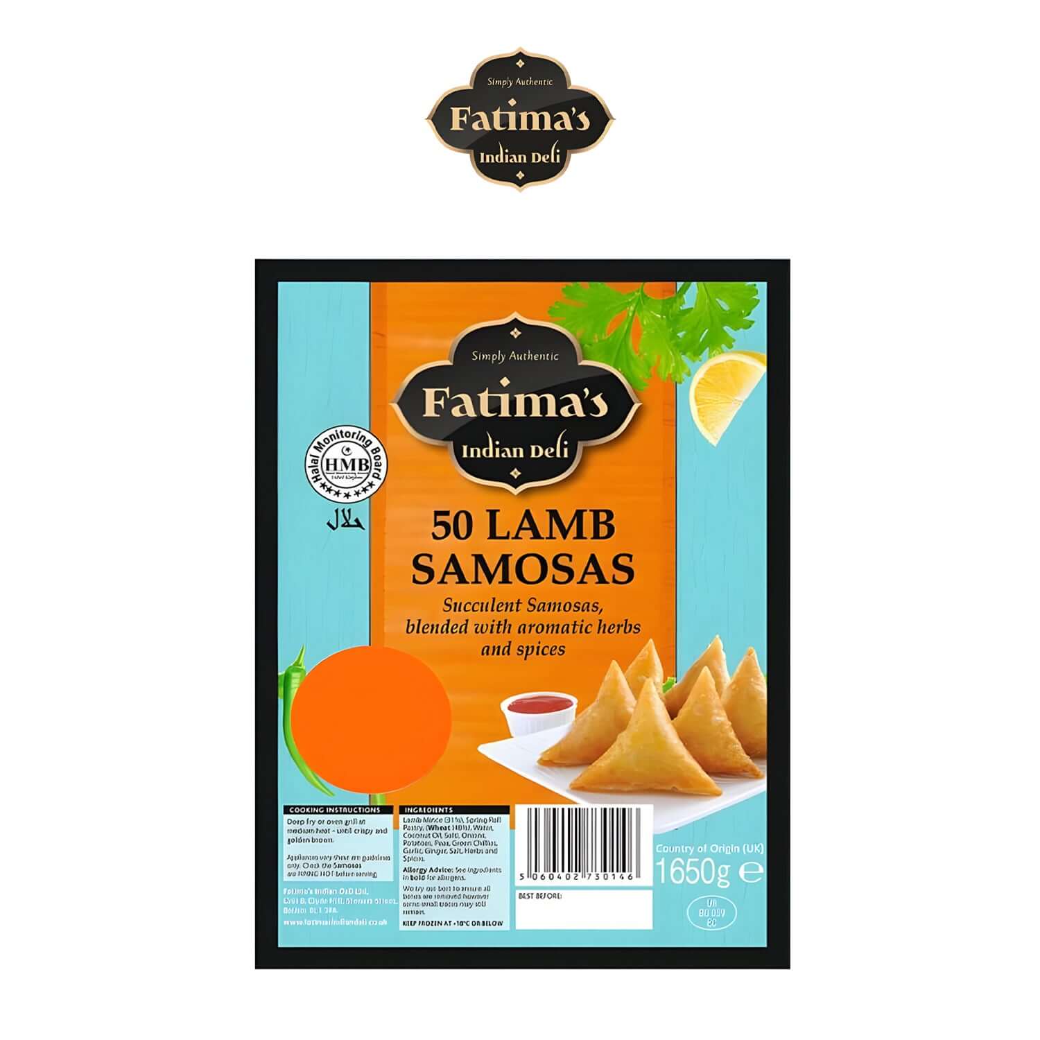 Fatima's Halal Indian Deli 50 Lamb Samosas - Fatima's Deli