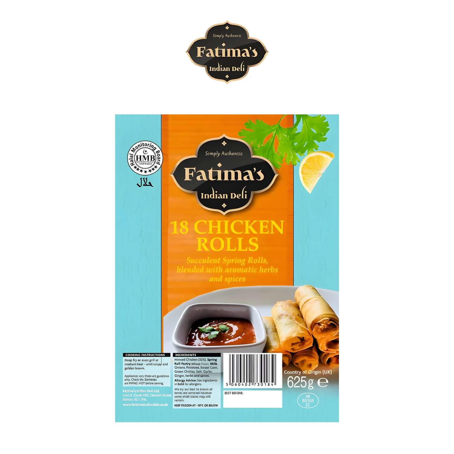 Fatima's Indian Deli Halal Chicken Rolls - 18s