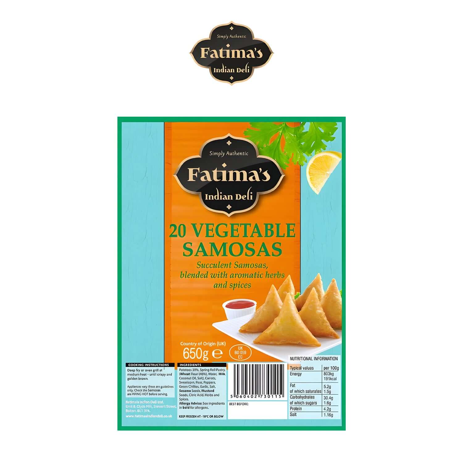 Fatima's Indian Deli Vegetable Samosas 20 - Fatima's Deli