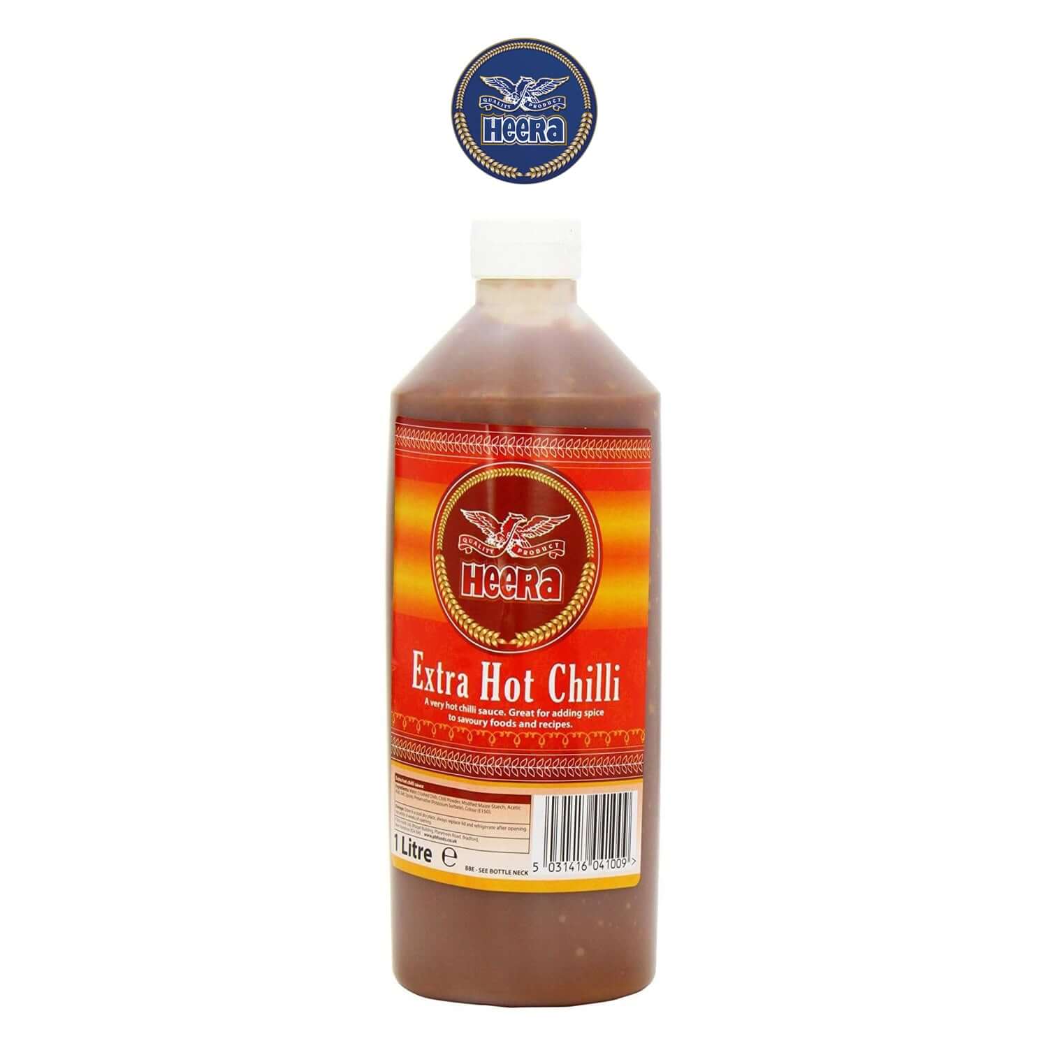 Heera Extra Hot Chilli Sauce - - Heera 1L Bottle