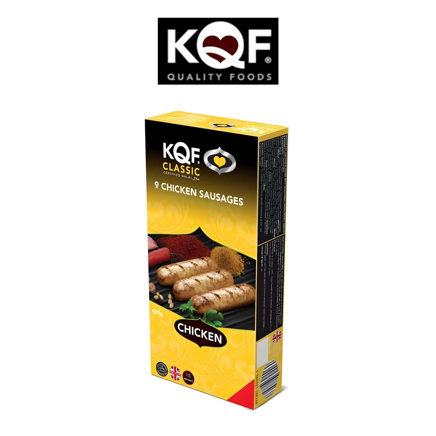KQF Classic Chicken 9 Sausages with herbs Spice - Halal