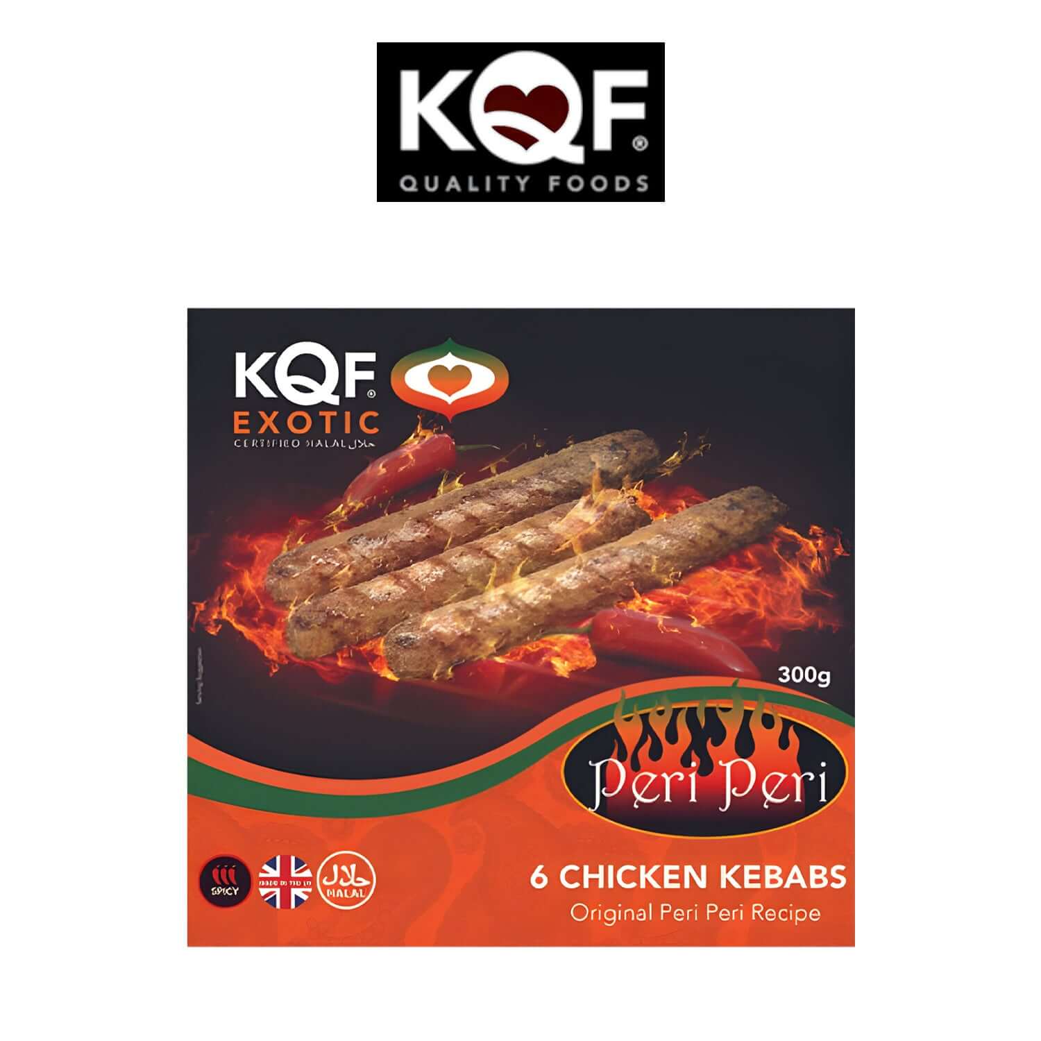 KQF Peri Chicken 6 Kebab - Halal