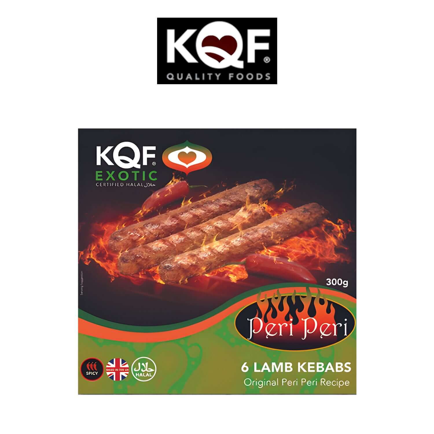 KQF Peri Lamb 6 Kebabs - Halal
