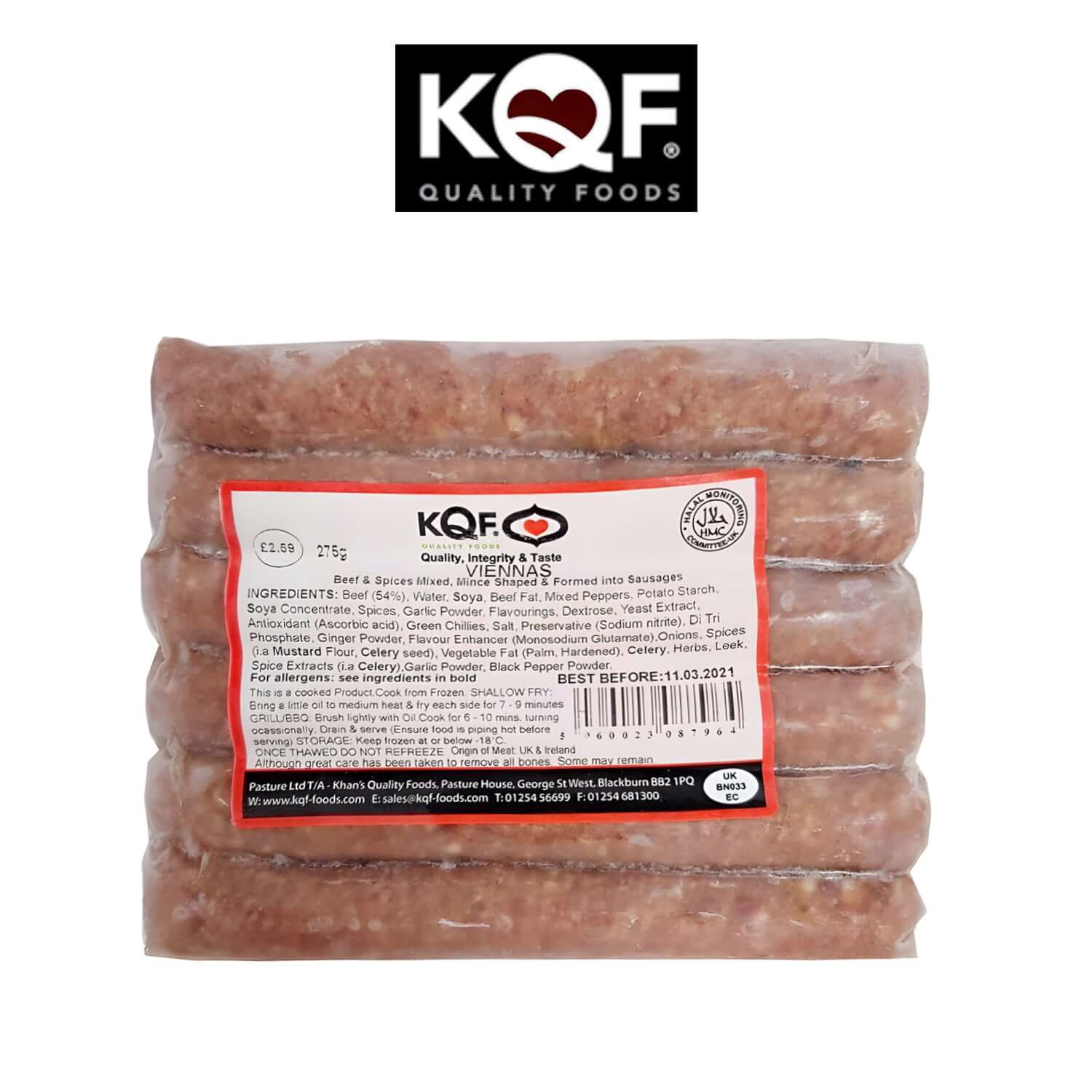 KQF Beef Viennas with herbs Spice - Halal