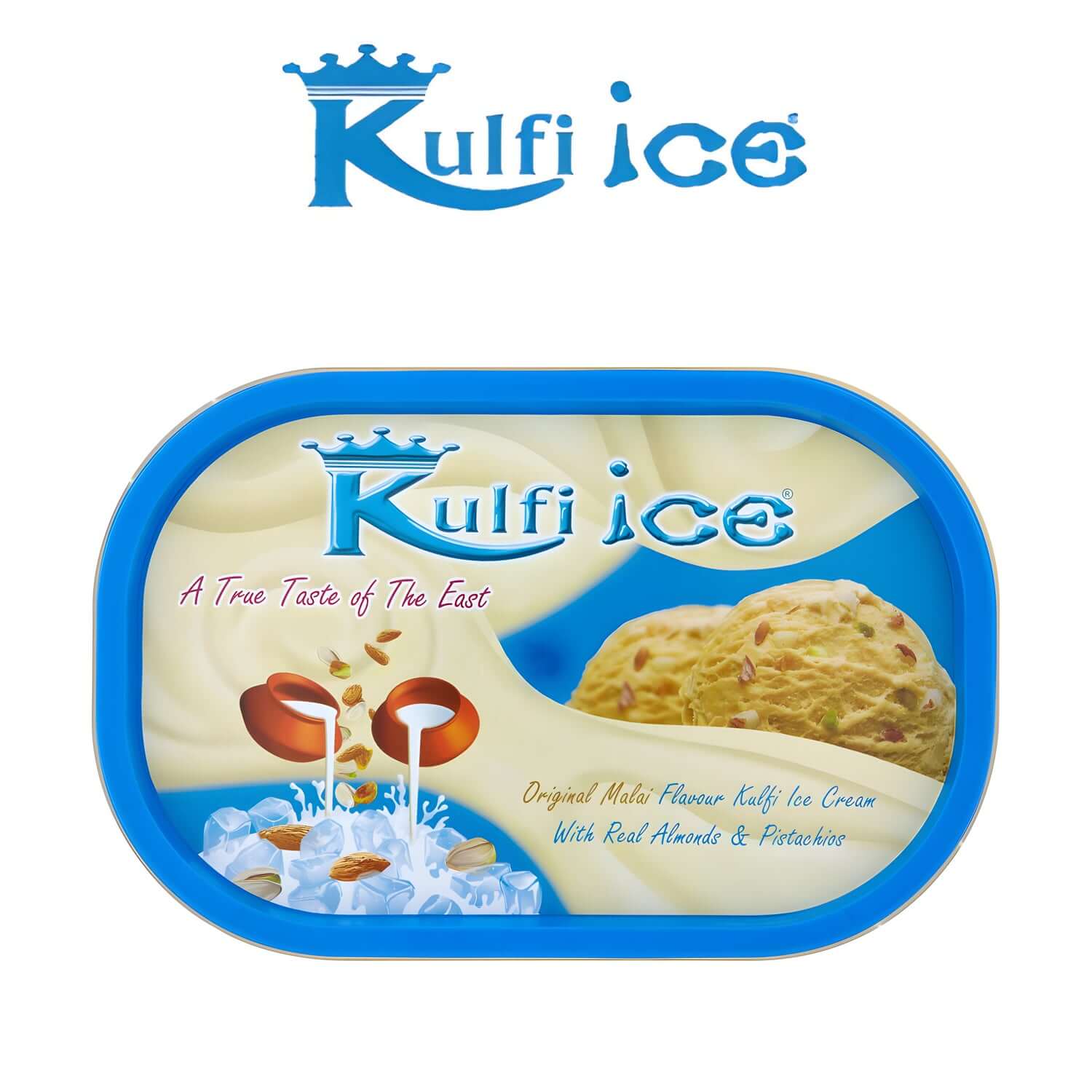 Kulfi Ice Original Malai Flavour Ice Cream with Real Almonds & Pistachios - Kulfi