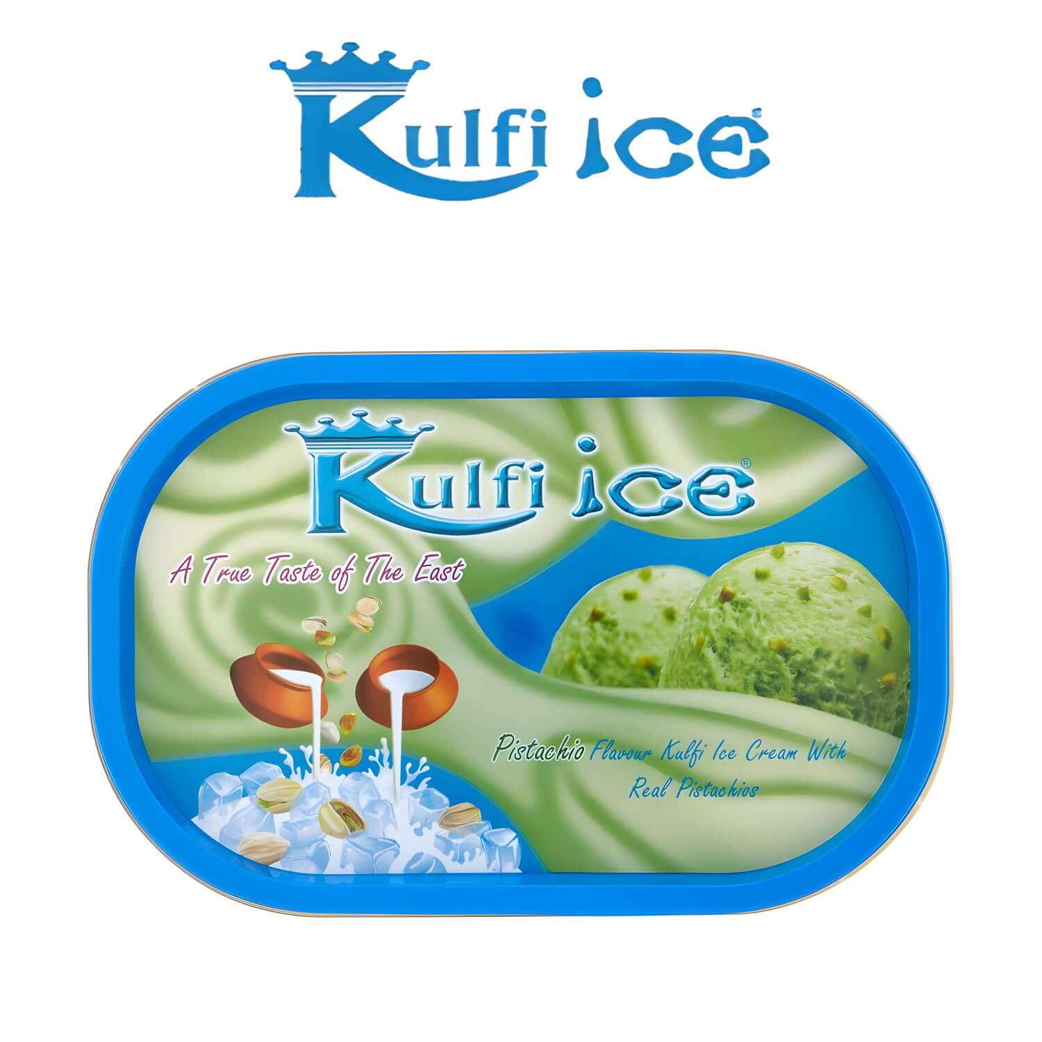 Kulfi Ice Pistachio Flavour Kulfi Ice Cream with Real Pistachios 1 Litre - Kulfi