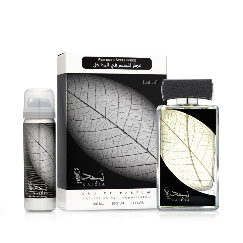 Lattafa Najdia for Men EDP Eau De Perfume with 1.7 Oz Deo 50ml and 3.4 Oz Spray 100ml