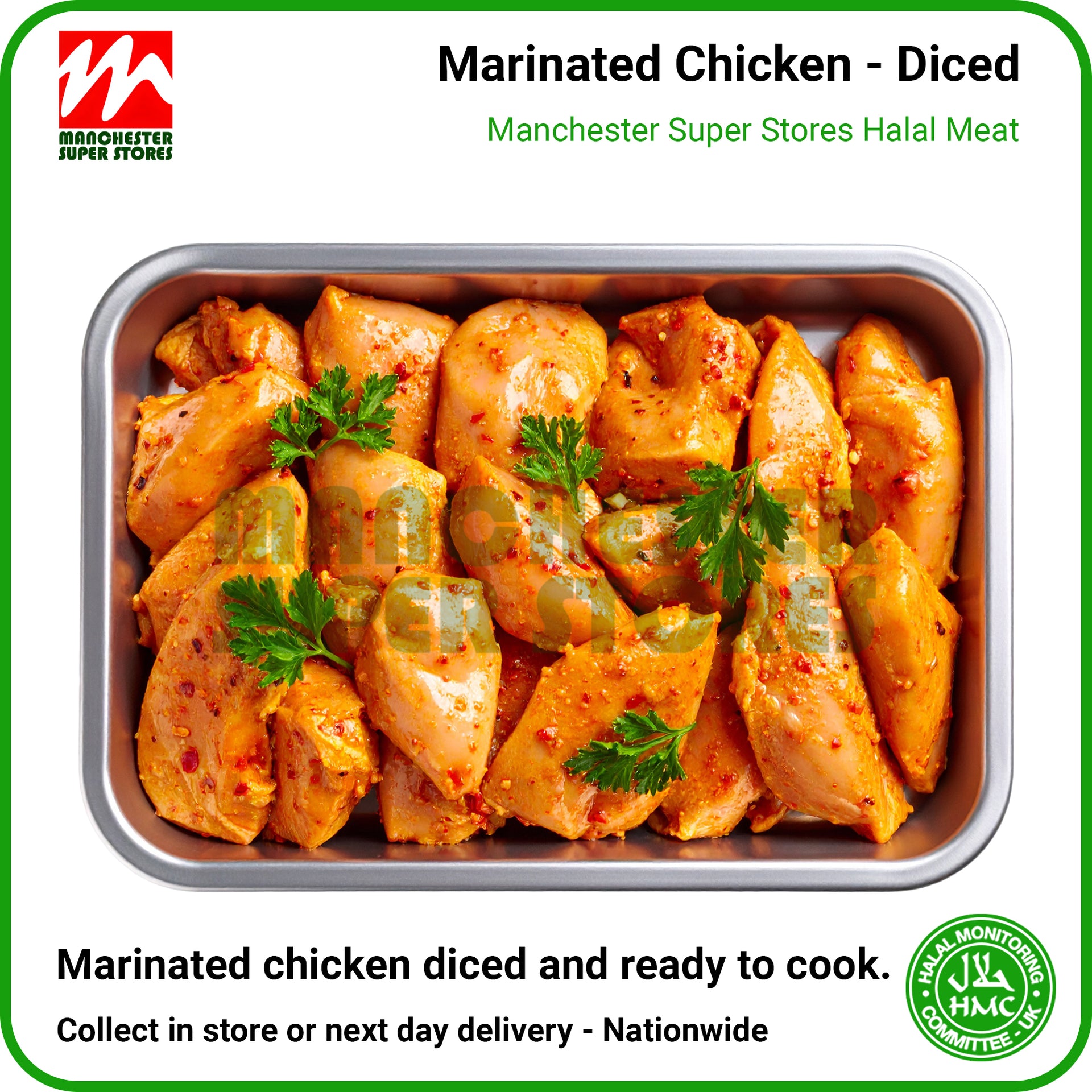 Marinade Chicken Breast Diced - HMC Halal Poultry