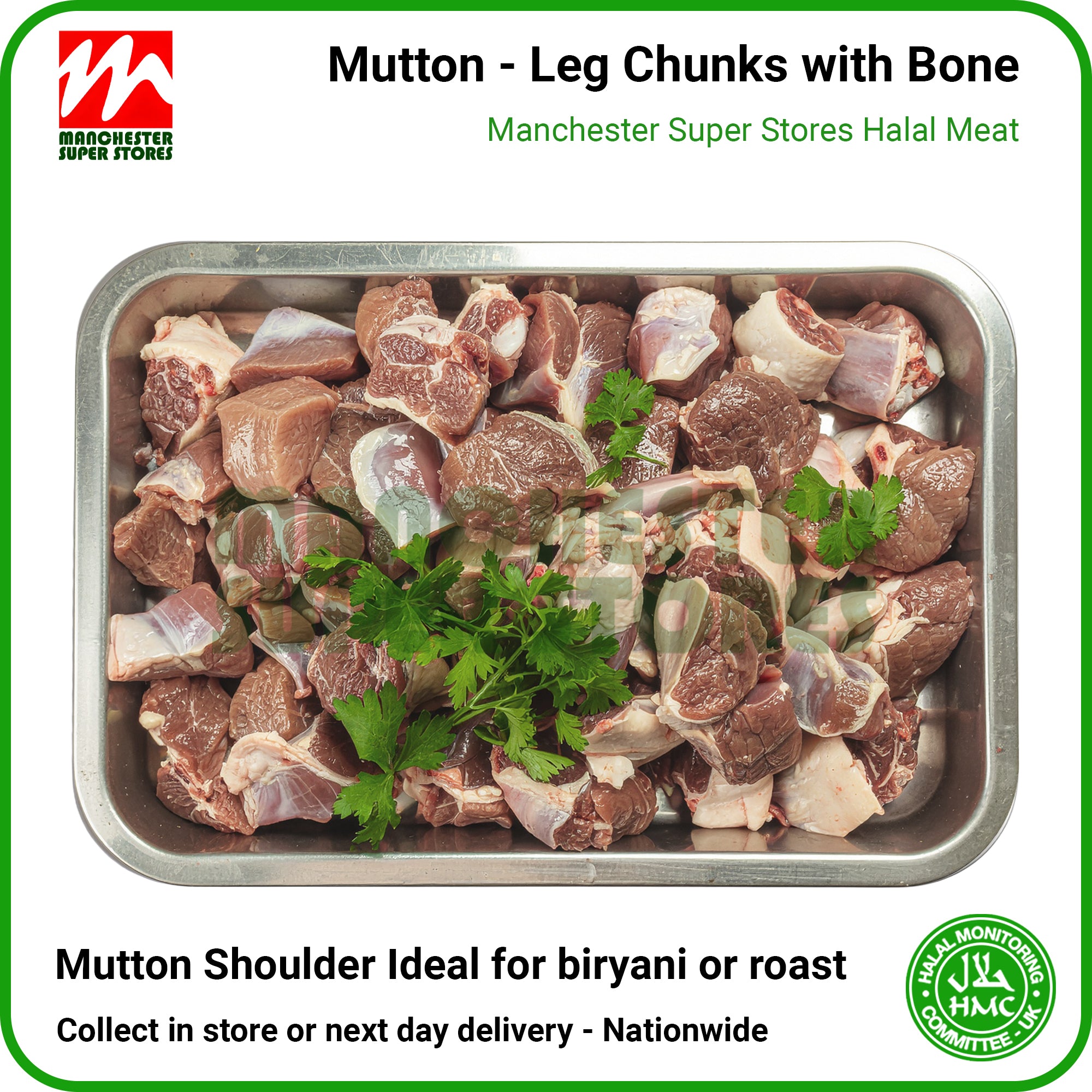 Mutton Leg Chunks with Bone - HMC Halal Meat