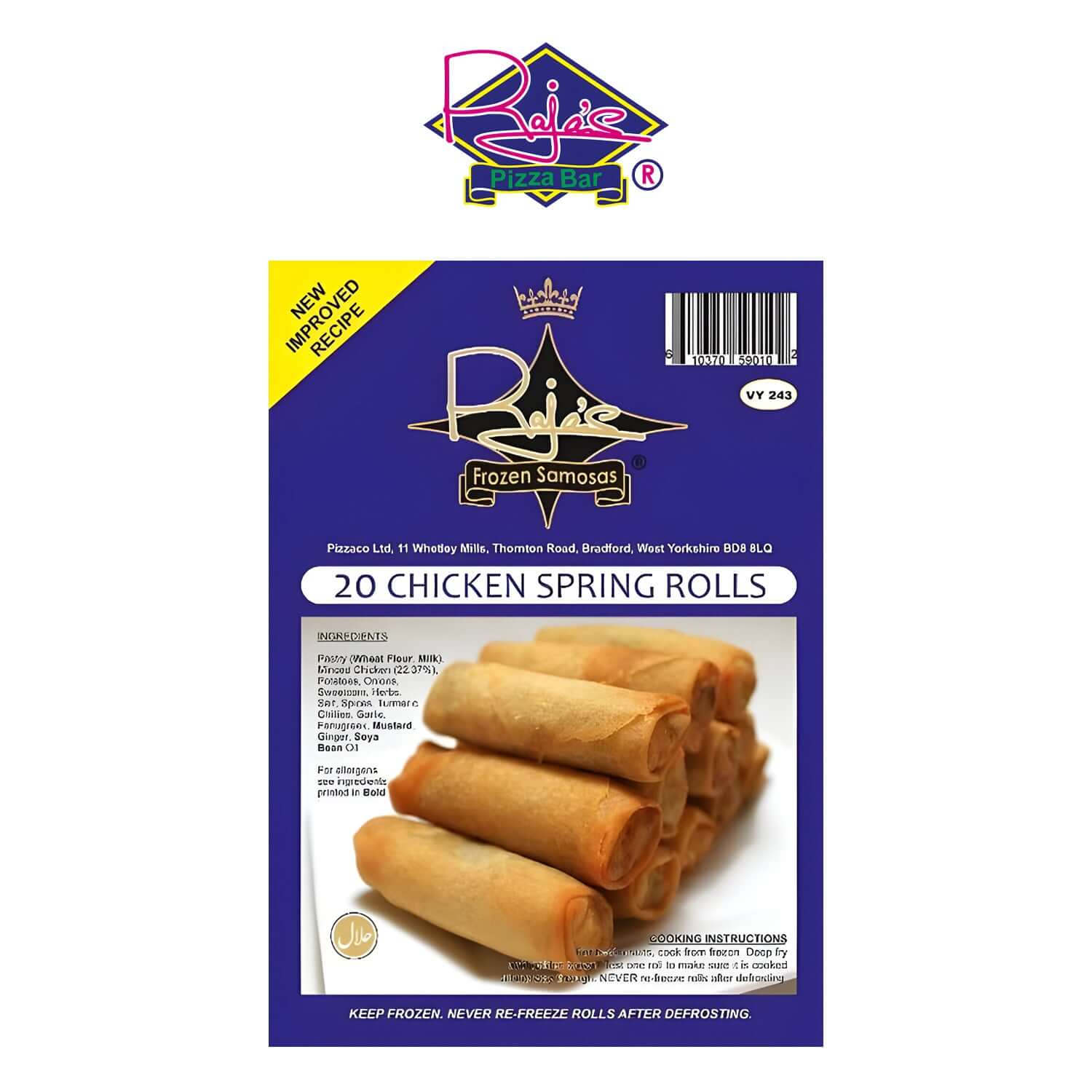 Rajas 20 Halal Chicken Spring Rolls