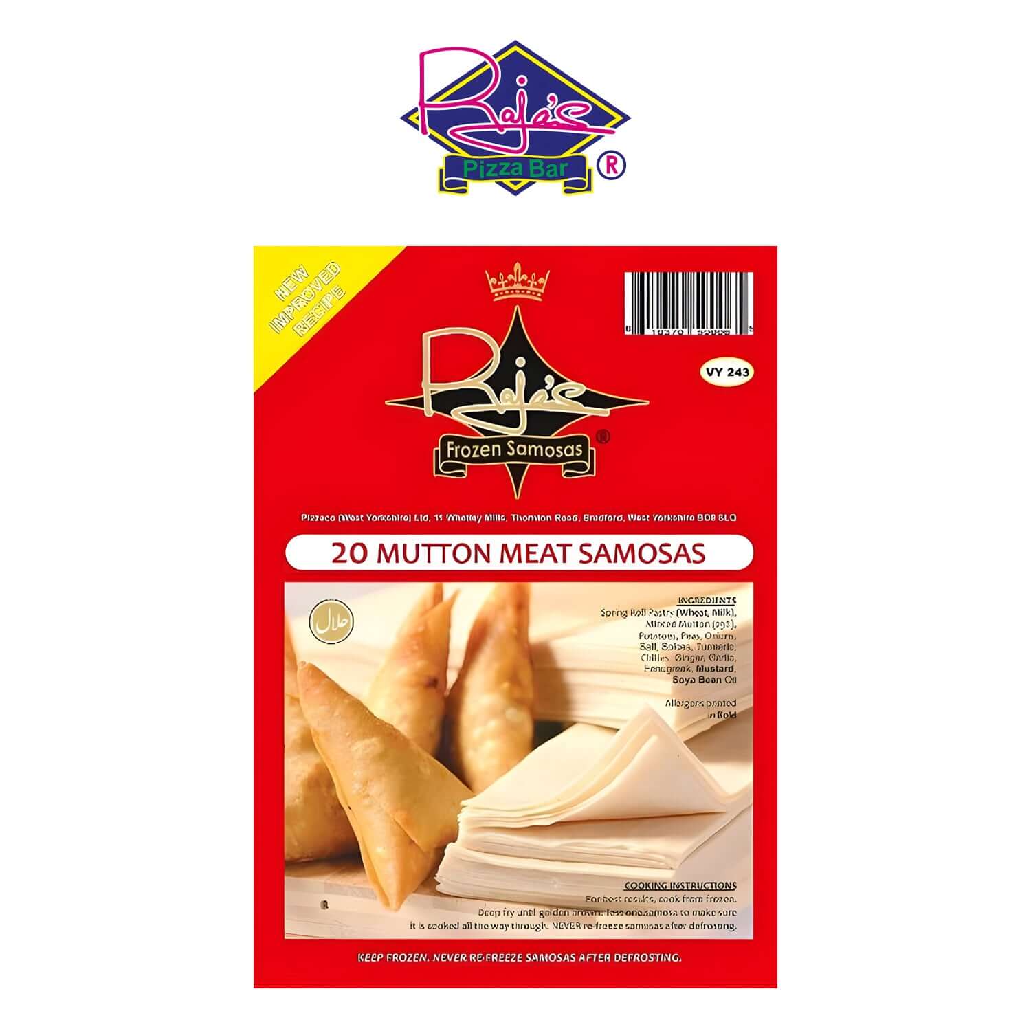 Rajas 20 Halal Mutton Meat Samosas