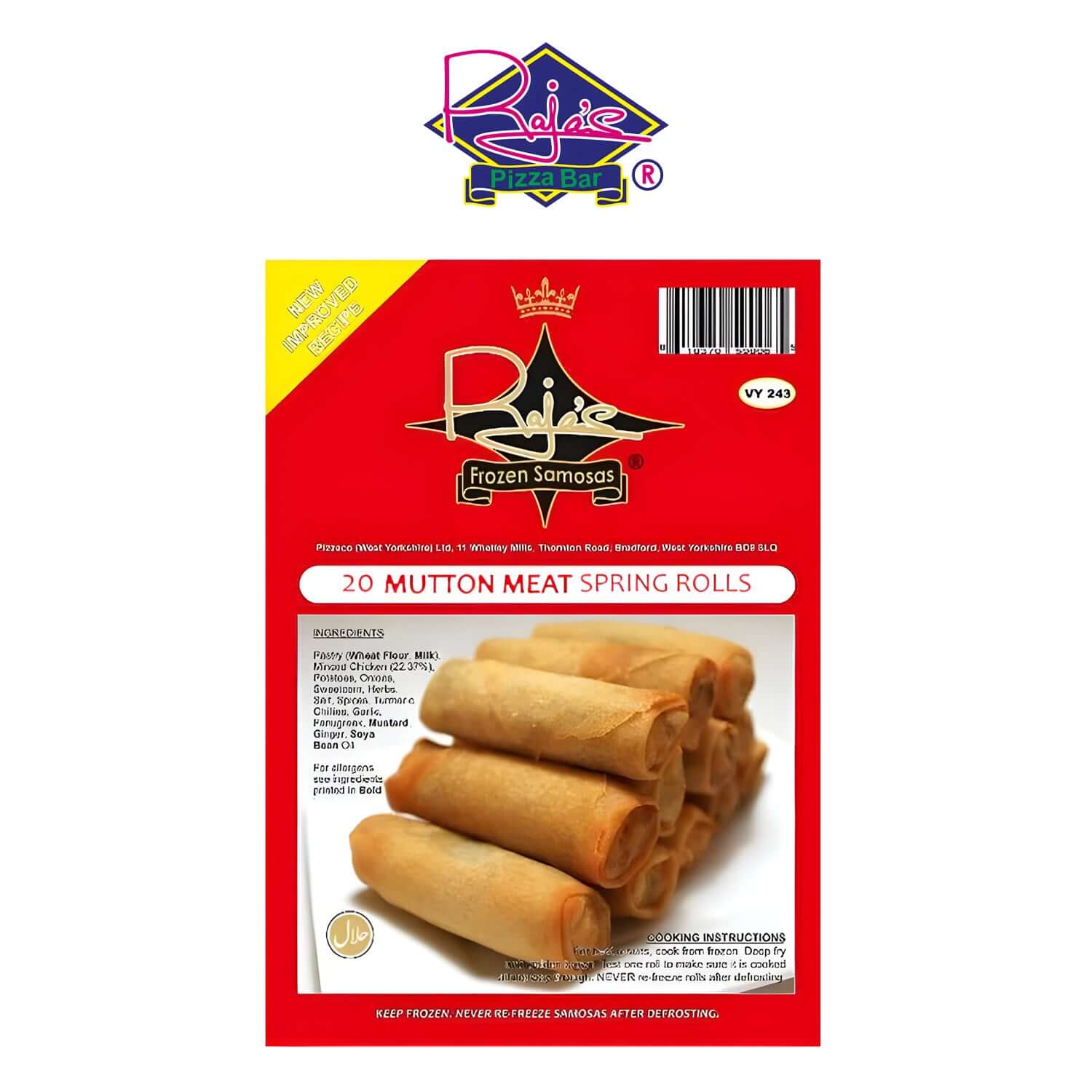 Rajas 20 Halal Mutton Meat Spring Rolls - Rajas