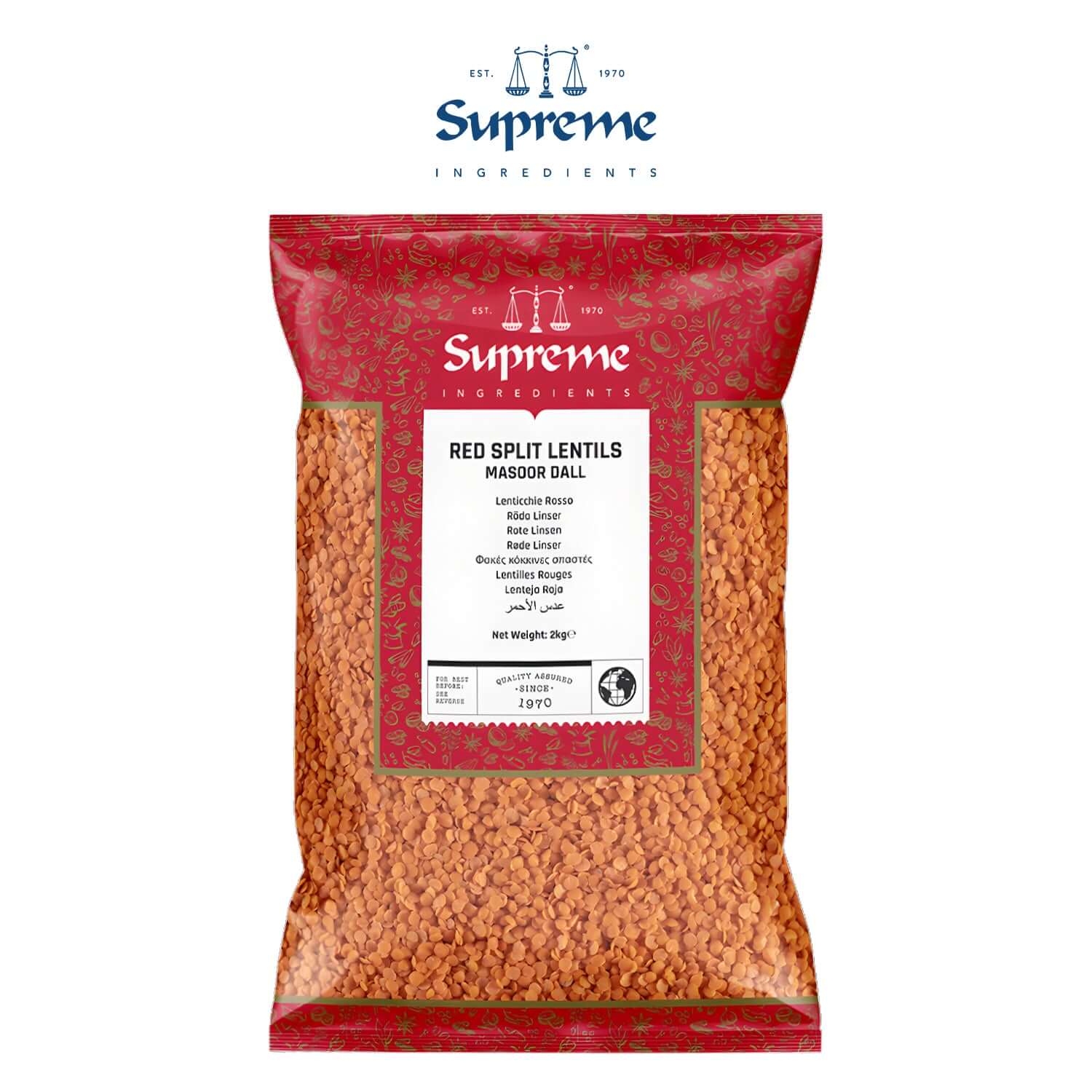 Supreme Red Split Lentils (Masoor Dall) 2kg
