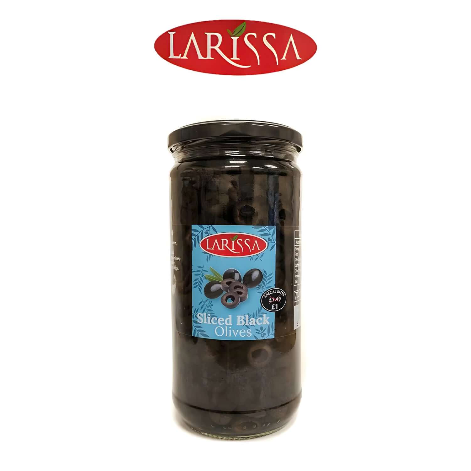 Whole Black Olives - - Larissa